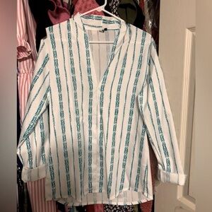 Chic Striped Teal & White Shirt